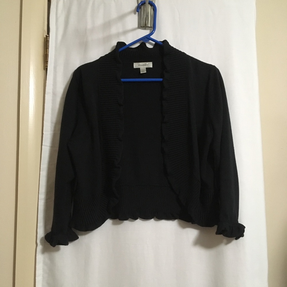 Dress Barn black cotton knit shrug. Size Medium.